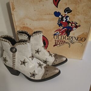 Old Gringo Women's Star Embellished Ankle Boots - White and Brown